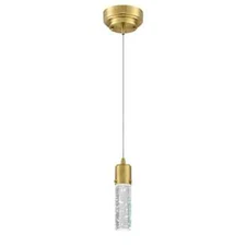 Westinghouse Cava 40W Equivalent LED Mini Pendant Champagne Brass Bubble Glass