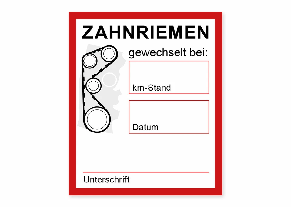 Aufkleber Zahnriemen gewechselt Service Wechsel Kundendienst Wartung Auto KFZ