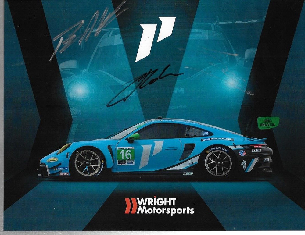 SIGNED 2023 HARDWICK,HEYLEN,ROBICHON WRIGHT MOTORSPORT #16 IMSA LE MANS POSTCARD