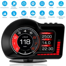 Digital Speedometer OBD2+GPS Car HUD Head Up Display RPM Km/h Overspeed Alarm US