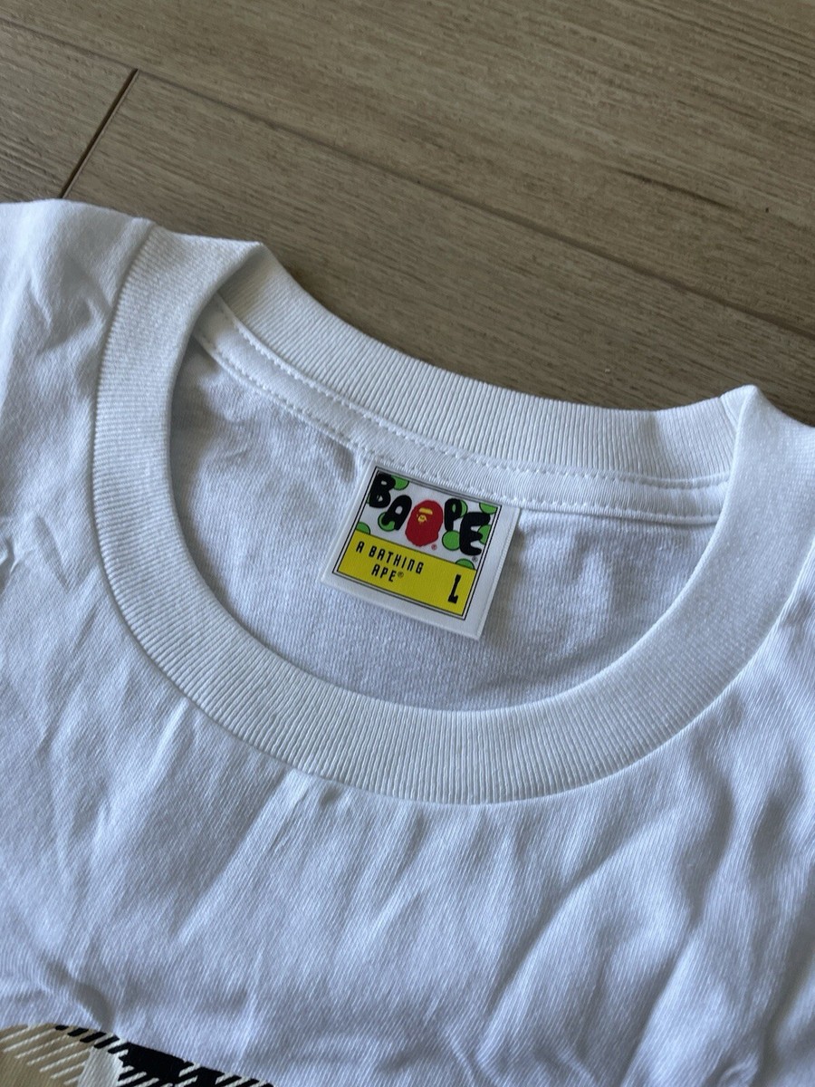 A Bathing Ape BAPE Check By Bathing Ape White Tee Brand New