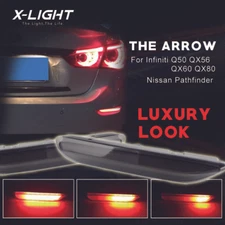 Smoked Lens dynamic LED Bumper Reflector Marker Light For Infiniti Q50 QX Nissan