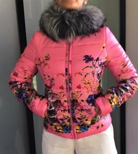 Skiing Jacket Hooded With Silver Fox by John & Jenn. Pink, Size S/p. 100% Poly.