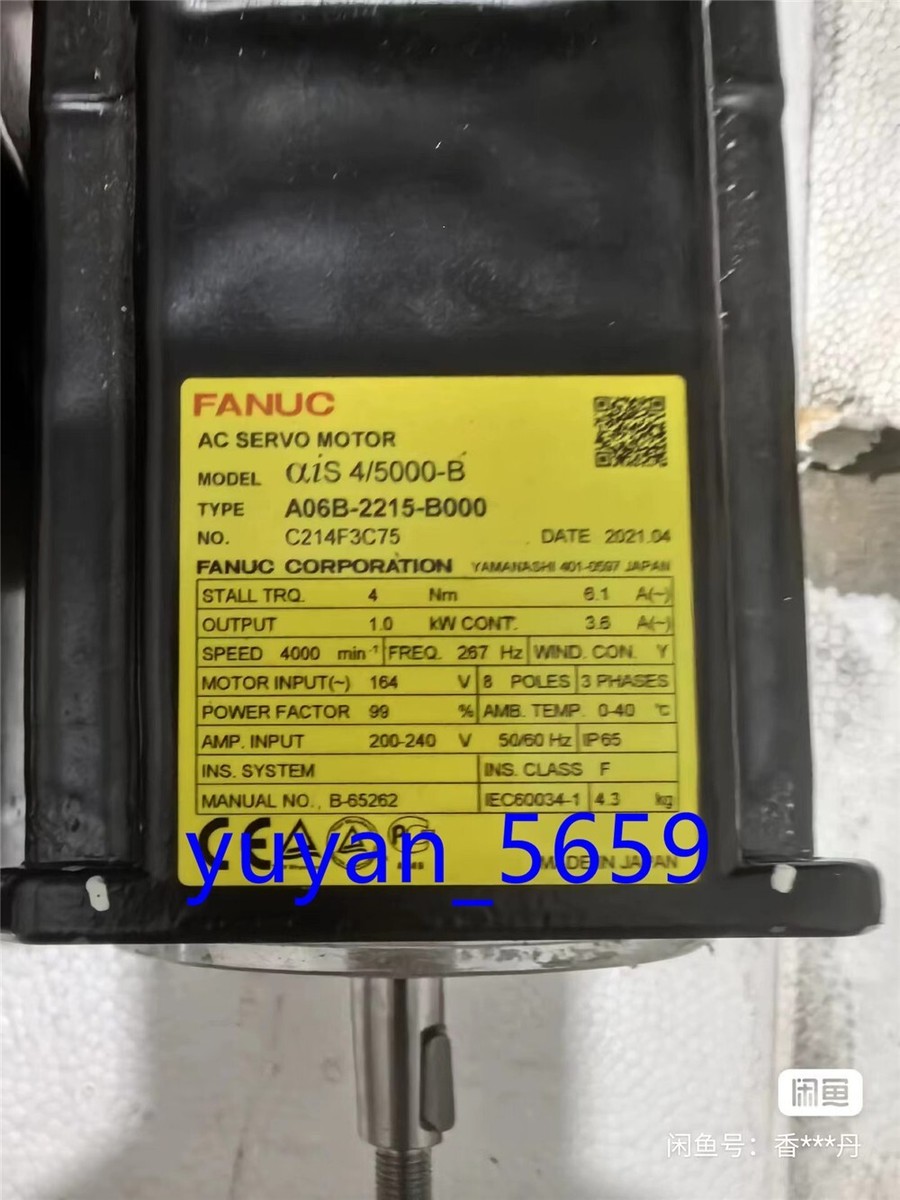 1PCS USED A06B-2215-B000 Fanuc AC Servo Motor by FedEx or DHL