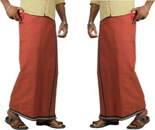 Cotton Dhoti, Men Dhoti, Maroon Cotton Dhoti, Pooja Dhoti, Dhoti With Pocket
