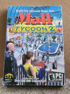 Mall Tycoon 2 (2004, Win PC CD-ROM) Build the Ultimate Mega Mall - Original Box