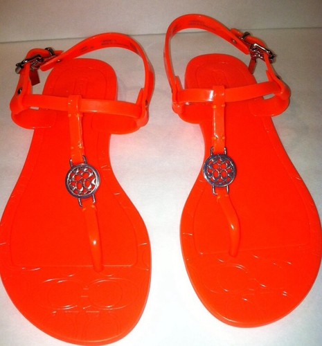 coach jelly sandals orange