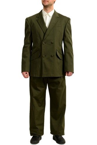 Scuderia Ferrari Men's Double Breasted Green Bio Cotton Suit US 44 IT 54 - 第 1/12 張圖片