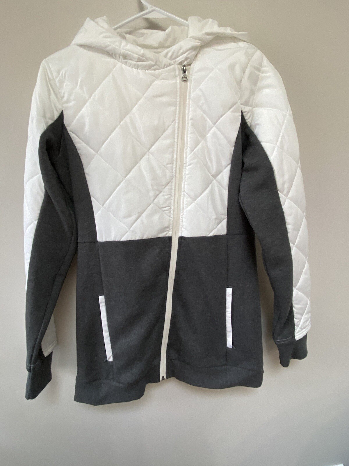 Fila Womens Puffer Mixed Fabric Jacket Full Zip Pockets Tru Warm NWT Small