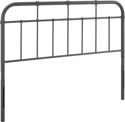 USA,Modway Alessia Modern Farmhouse Metal Headboard, King, Gray