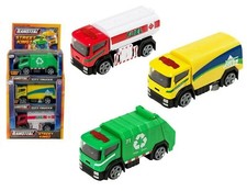 4" City Trucks Metal DieCast Vehicle Toy Skip Lorry Garbage Fuel Truck Kids Toys