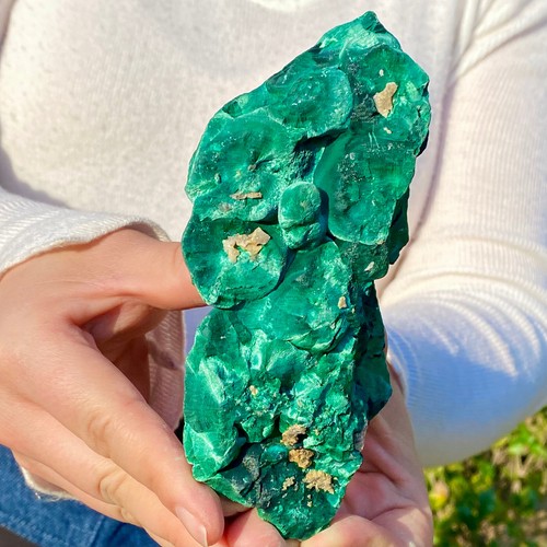 1.1LB Natural Cat's Eye Malachite Stone - Unique Optical Effect Specimen - Picture 11 of 13