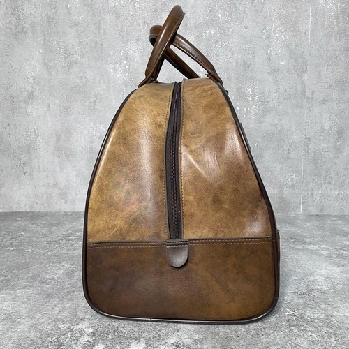 1970's Vintage Adidas British Boston Bag Duffle Gym Bag Rare brown leather bag - Picture 3 of 13