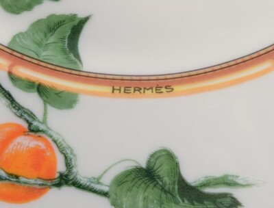 Hermès France. 'L'Étrier Perchoir' series. Two porcelain plates