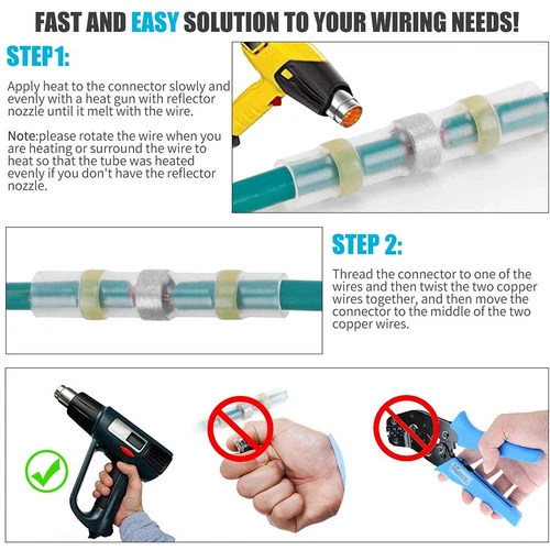 1000PCS Solder Seal Sleeve Heat Shrink Butt Wire Connectors Waterproof Terminals - Picture 4 of 22