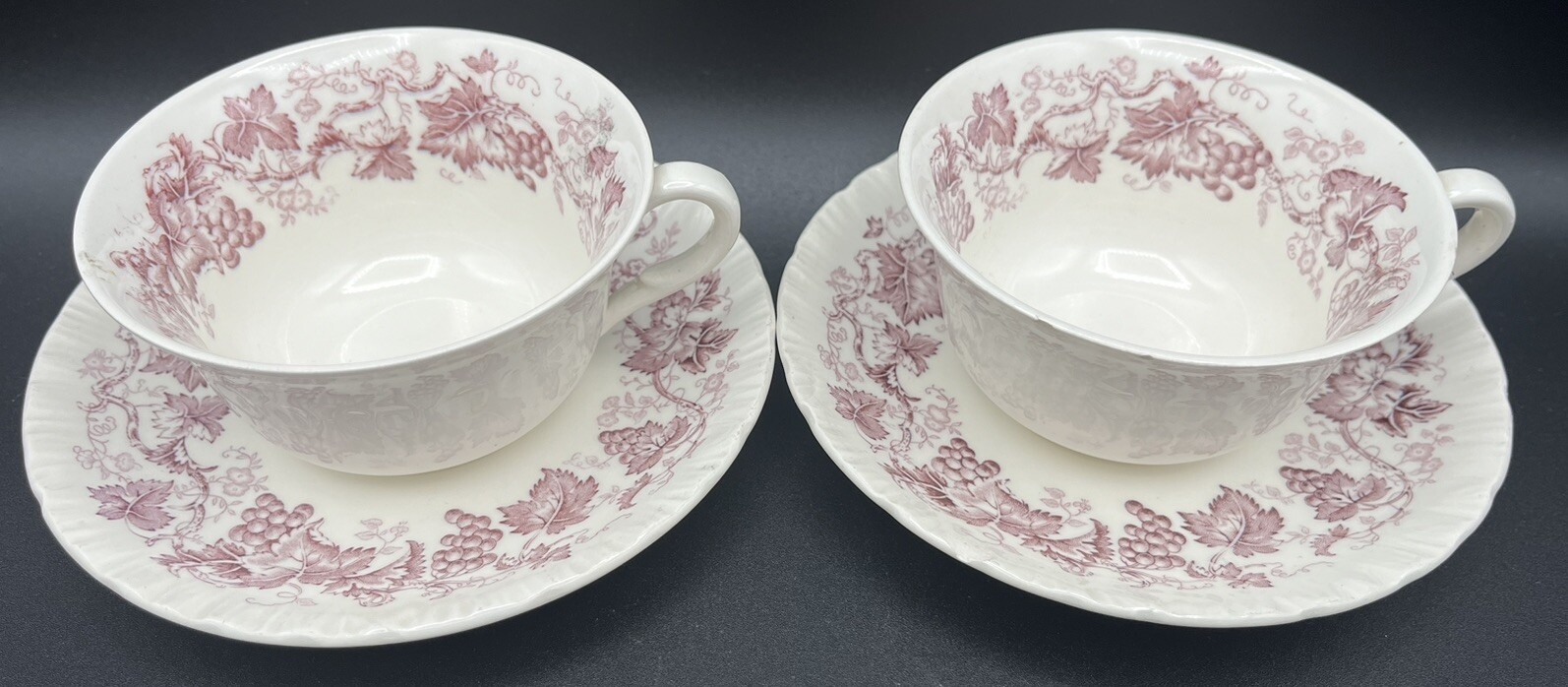 Wedgwood Old Vine Purple Bone China Tea Set with Saucers