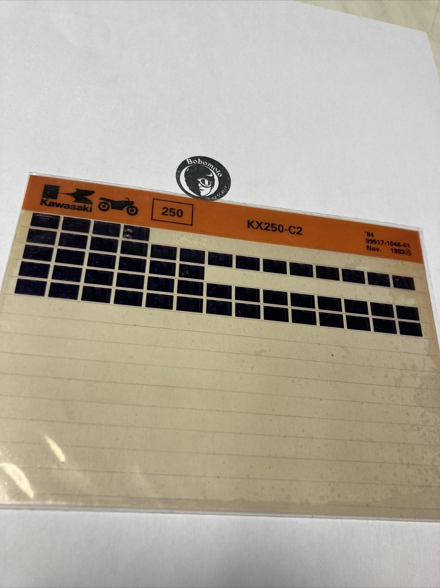 Kawasaki Kx250 C2 1984 250 Kx Microfiche Catalog Parts List | eBay