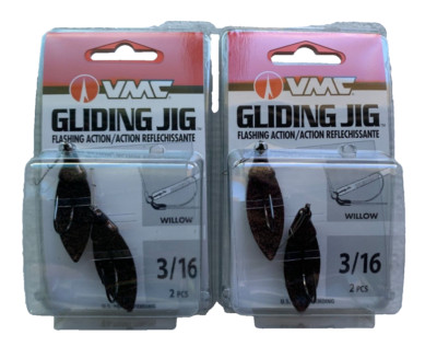 4  (2 packs of 2) VMC Antique Copper Willow Gliding Jigs 3/16 oz