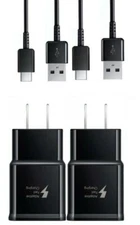 2Pack Fast Wall Charger +6FT Type-C CABLE for Samsung Galaxy A10E A10e Black