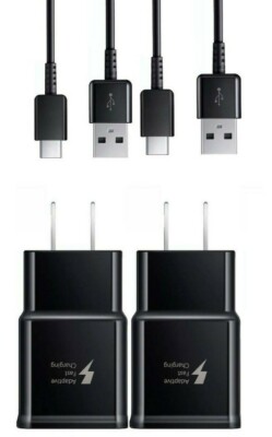 2Pack Fast Wall Charger +6FT Type-C CABLE for Samsung Galaxy A10E A10e Black