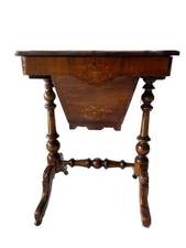 Antique English C1860 Victorian Sewing Box Side Table LOCAL PICKUP Phila PA