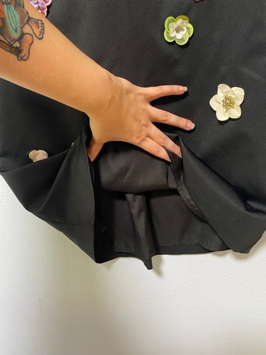 VTG Y2K Nicole Miller New York Floral black dress 2 Womens Neon Flowers Short - Picture 4 of 20