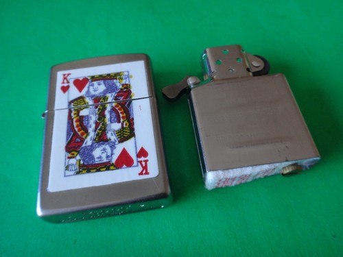 Year 2021 Satin Chrome Zippo Lighter kING of HEART Decal Sticker - Picture 10 of 12