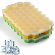 74 Case Silicone Ice Cube Tray Maker Mold With Lid For Cocktails Whiskey 2-Pack