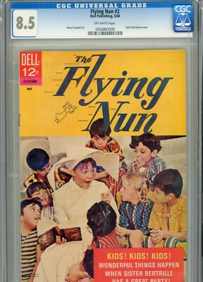 FLYING NUN #2 HI GRADE CGC SALLY FIELD PHOTO COVER HENRY SCARPELLI ART