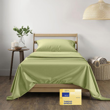 Luxury Twin XL Egyptian Cotton Sheets - 600 TC, Soft Cooling, Sage Green