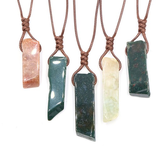 1 Pc Gift Natural Stone Anemousite Agate Lapis Lazuli Necklace Obsidian Pendant - Picture 11 of 28