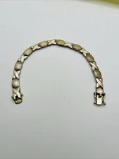 VINTAGE HUGS & KISSES STERLING SILVER BRACELET SIGNED FAS 925 ABOUT 7 1/2" LONG