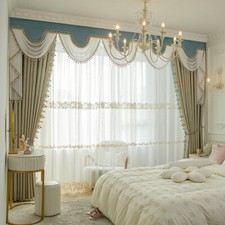 Advanced shading European apricot cloth blackout curtain valance drape C1234