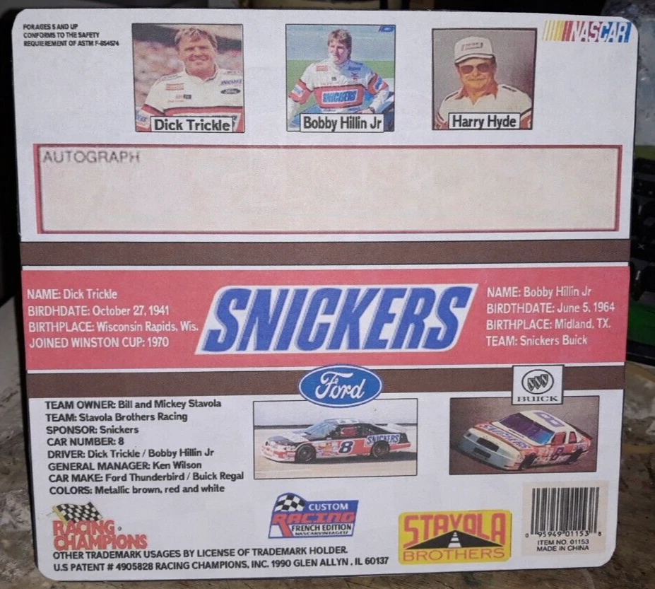 Diecast racing champions Collector Snickers Team Stavolas Brothers (CUSTOM) - Photo 2/4