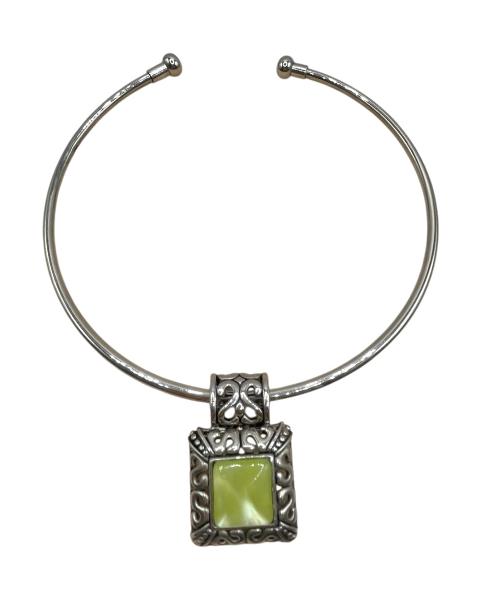 VTG Statement Hasli Silver tone Scrollwork Rigid … - image 3