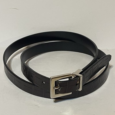 Unbranded Men's Size 38'' Black Belt Embossed Croco Faux Leather Read 