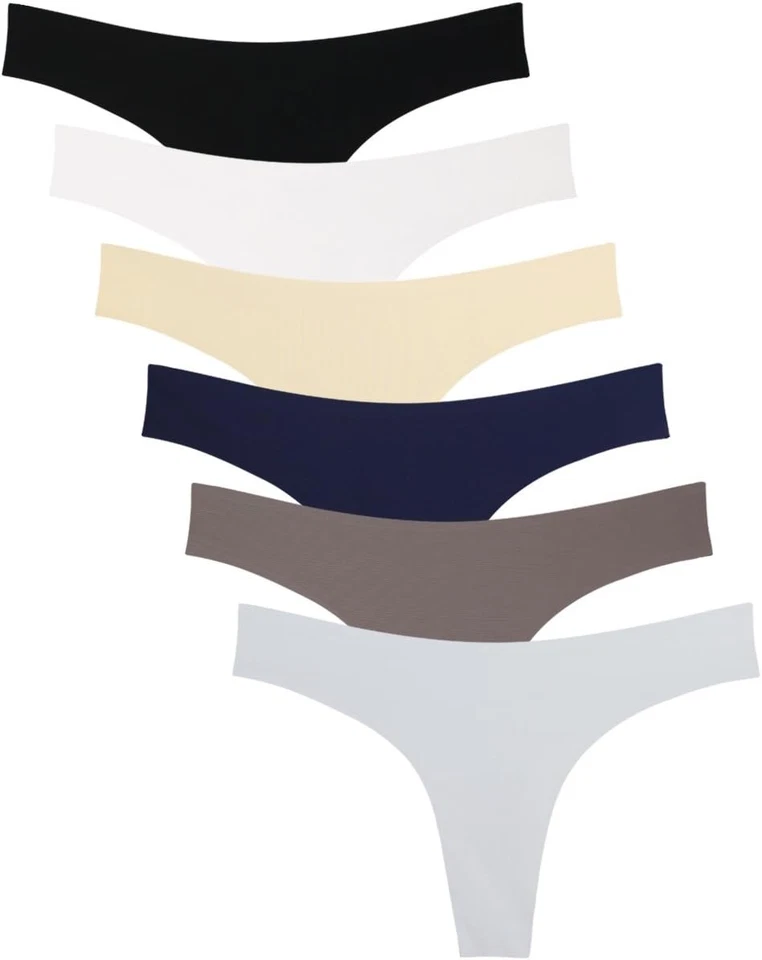 Bragas tanga de microfibra sin costuras de tiro bajo No Show para mujer cómodas transpirables Foto 4 de 4