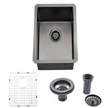 VOKIM Bar Undermount Kitchen Sink 18" 12" 8" black/PVD
