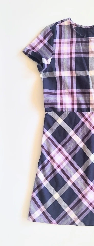 Brooks Brothers Fleece Girls Size 12 Purple Plaid Short Sleeve Dress - Image 2 of 4