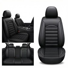 Deluxe Leather Car Seat Covers 5 Seat Full Set Front Rear Auto Seat Protector