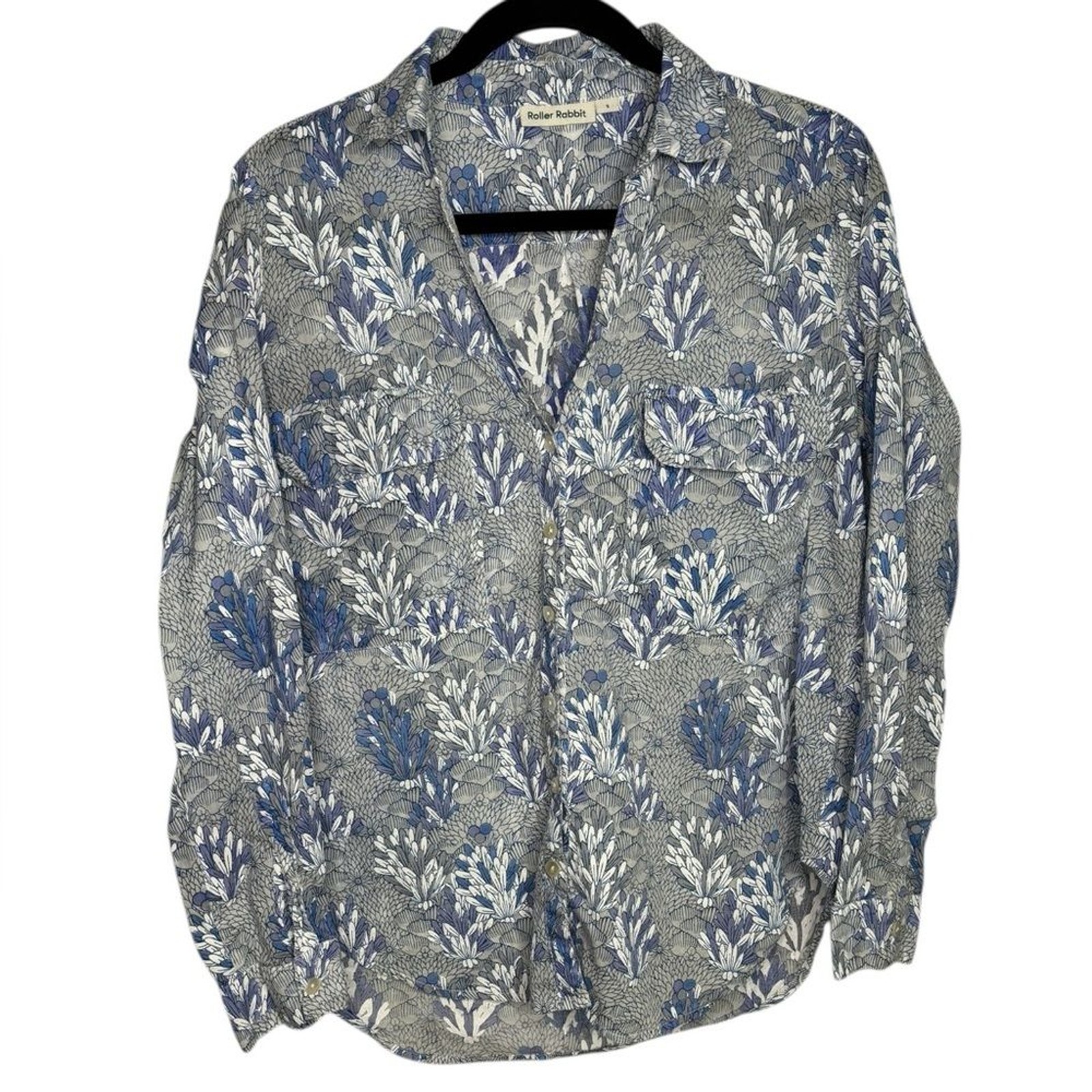 Roller Rabbit Guy Button Down Cotton Printed Shir… - image 1