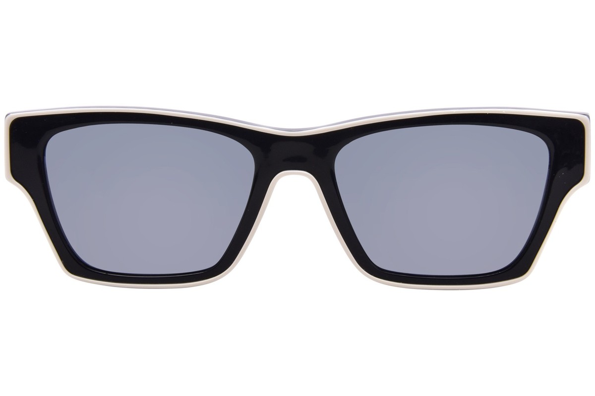 Tory Burch TY7207U Sunglasses Smoke Metallic Cream Trim Bold Futuristic Luxury TY7207U Sunglasses - Tory Burch Authorized Retailer  main image 2