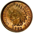 🔥💎🌈💃🔴🟤NGC  MS64 RB 1887 INDIAN HEAD CENT