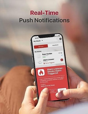 3 Pack X-SENSE SAL301 Wi-Fi Alarm Listener Kit with Voice Location and Real-Time