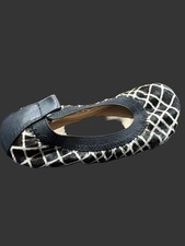 Girls  Black-and-White Geometric Ballet Flats