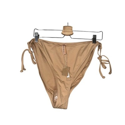 Skims Swim Dipped Tie Bikini Bottom Womens Sz 3X Tan Nylon Stretch Beach Swim
