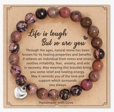 Gifts for Women Best Friends Sister Girls Natural Stone Strength (T-43)