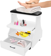 Portable Pedicure Foot Rest with Wheels, Pedicure Stool, Trolley for Foot Bath,