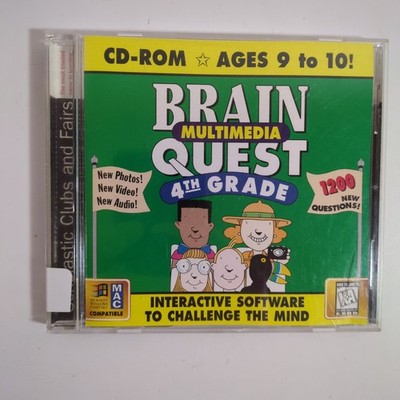 Brain Quest Multimedia 4th Grade PC Mac CD-ROM Video Game Educational Trivia
