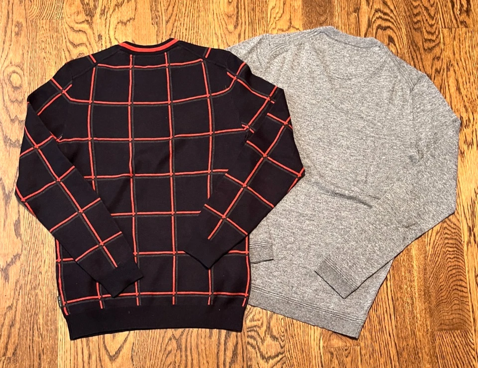 Suéter masculino Ted Baker London 2 pacotes pequenos lote de 2 algodão seda cashmere - Imagem 2 de 3